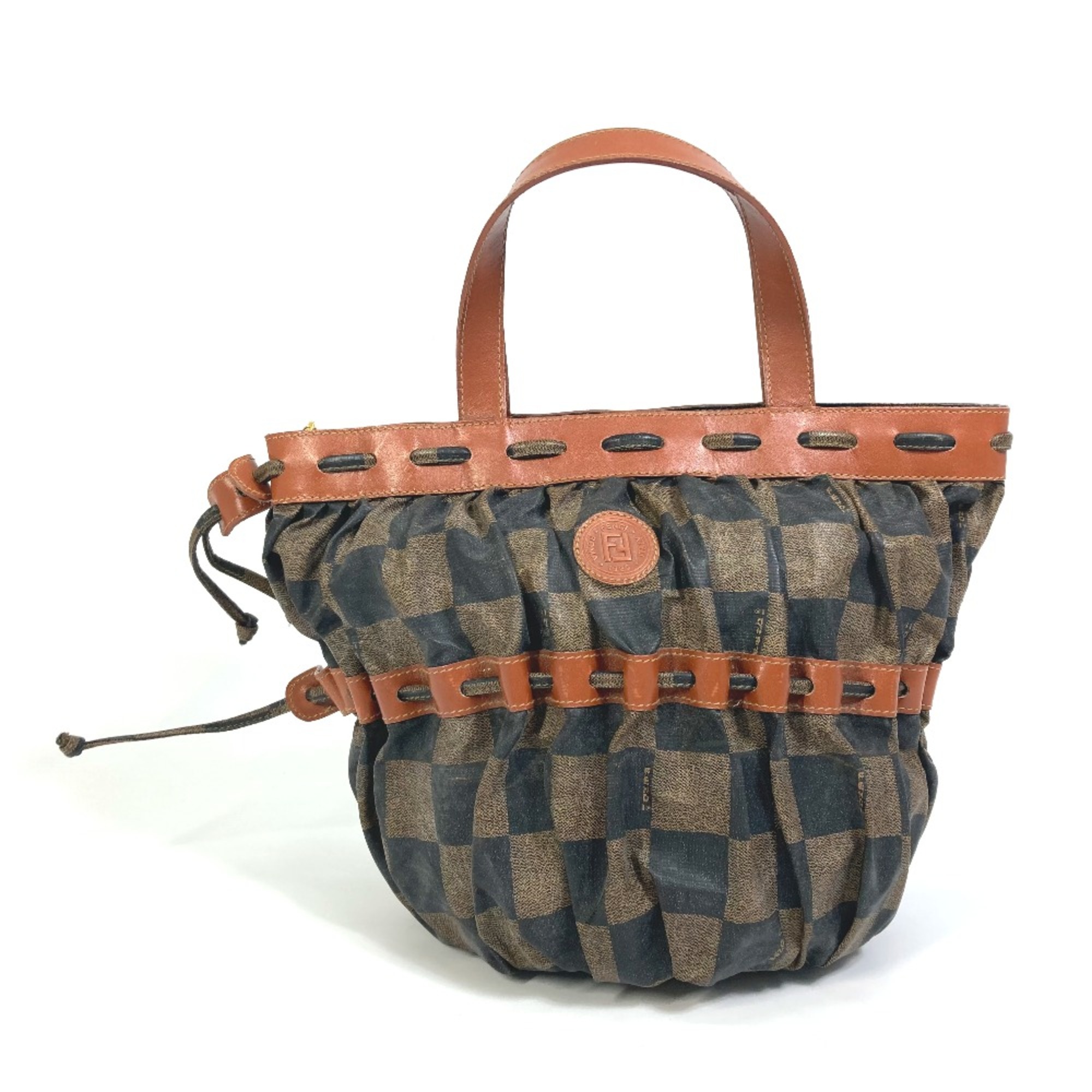 Fendi with pecan pouch Bag Hand Bag Black x Brown