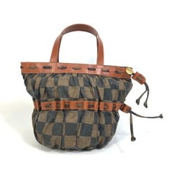 Fendi with pecan pouch Bag Hand Bag Black x Brown