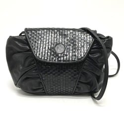 Fendi Quilted Gather Bag Crossbody 2WAY Shoulder Bag Black