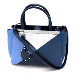 Fendi 8BH253 PETITE 2 JOURS Bag Hand Bag Shoulder Bag Hand Bag blue Silver