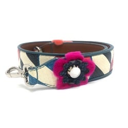 Fendi 8AV077 Flower studs bags bag accessories Shoulder strap Multicolore White x Multicolore x SilverHardware