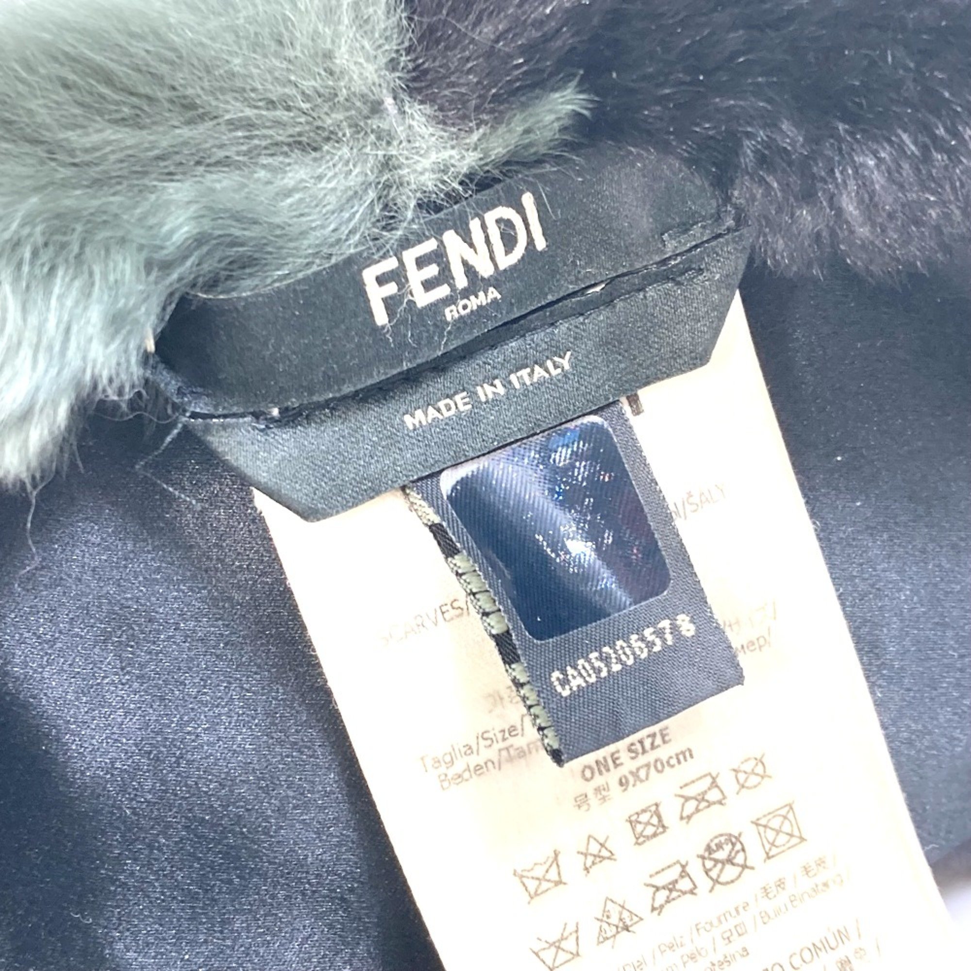 Fendi FNL133 fur Floral Scarf Green Black