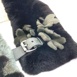 Fendi FNL133 fur Floral Scarf Green Black