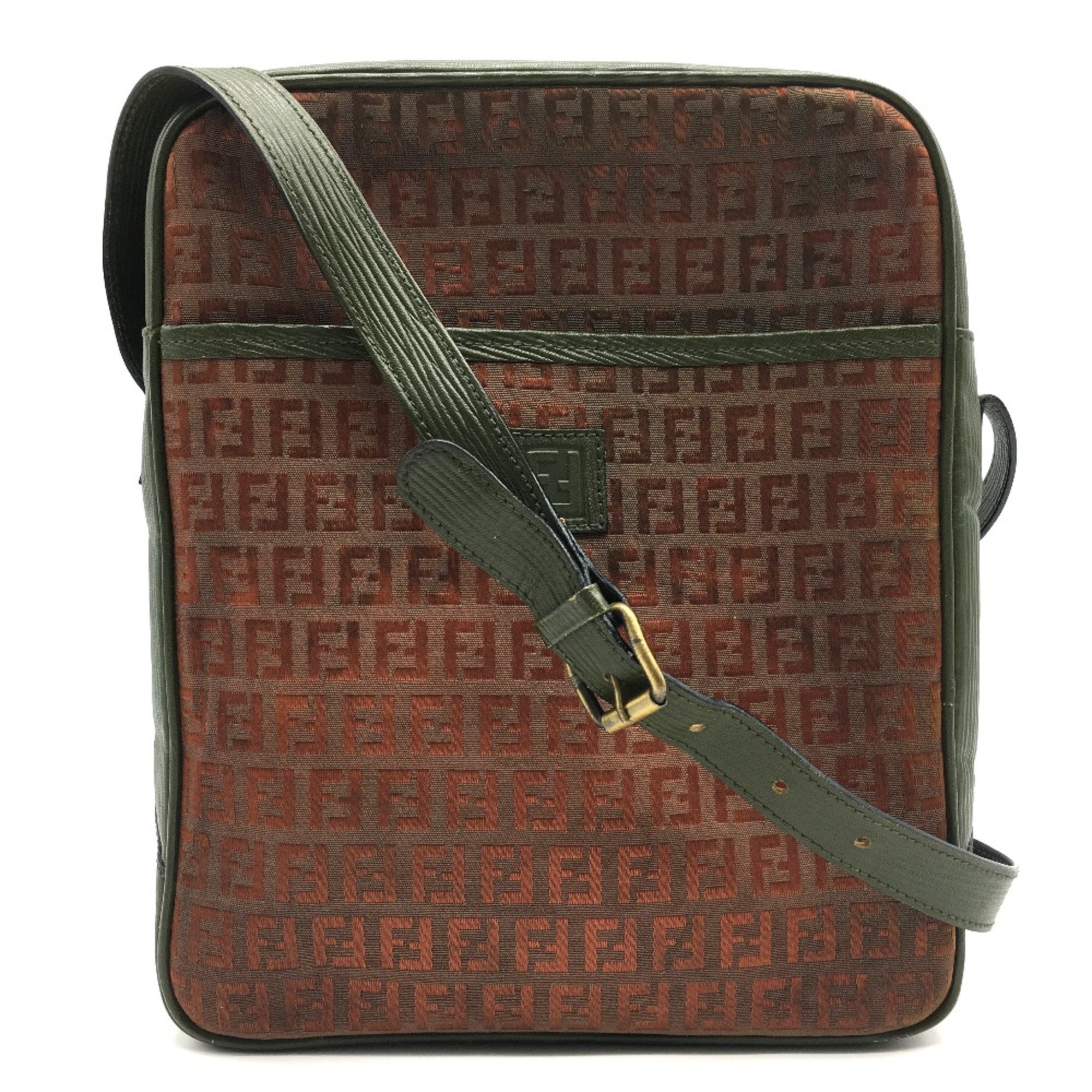 Fendi Zucchino Zucca pattern Logo pattern Pochette bag adjustable shoulder bag Shoulder Bag Brown Khaki x BrownBased