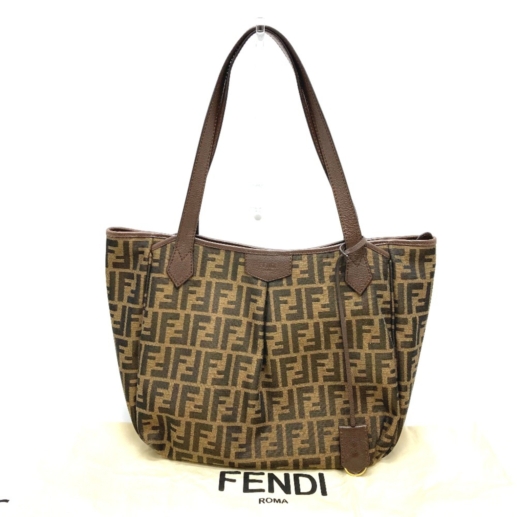 Fendi 8BH268 Zucca FF pattern Bag Shoulder Bag Tote Bag Brown