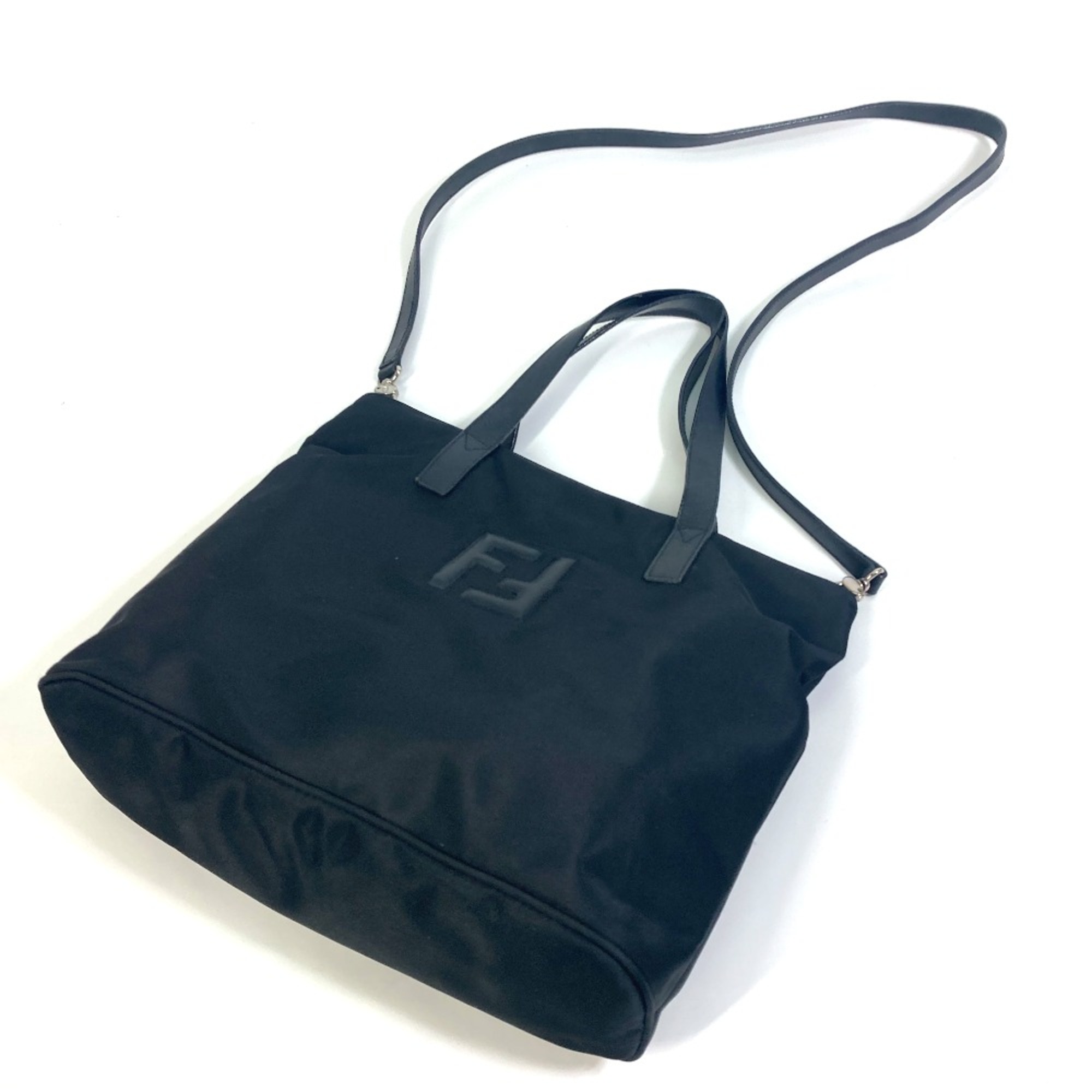 Fendi logo Bag 2WAY Tote Bag Black