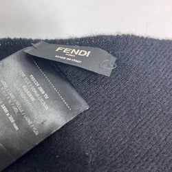 Fendi FXS124 apparel Logo patch Scarf Black