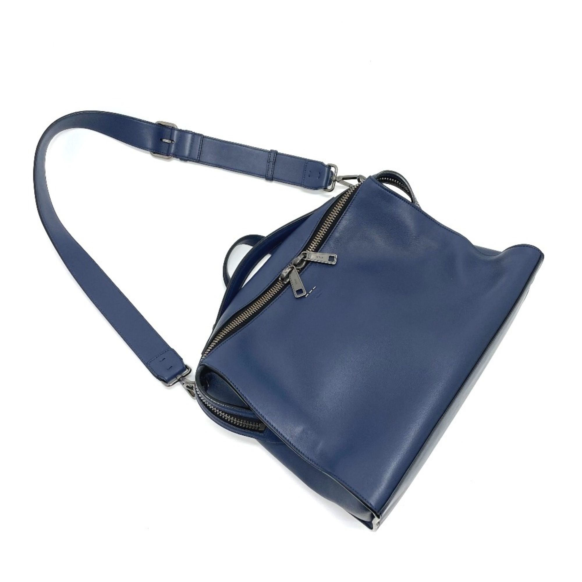 Fendi 7VA400 2 type handle Bag 2WAY Shoulder Crossbody Business bag Navy