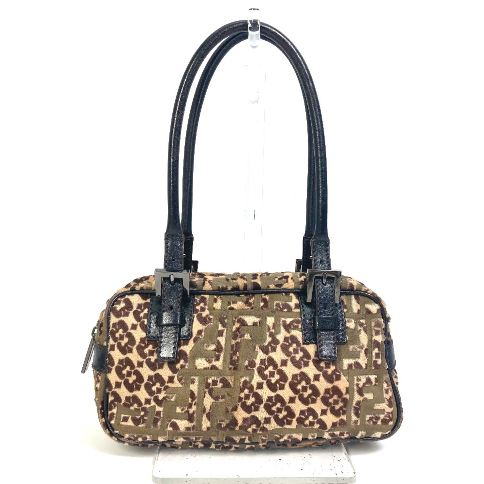 Fendi 8BN004 Leopard Bag Hand Bag Brown