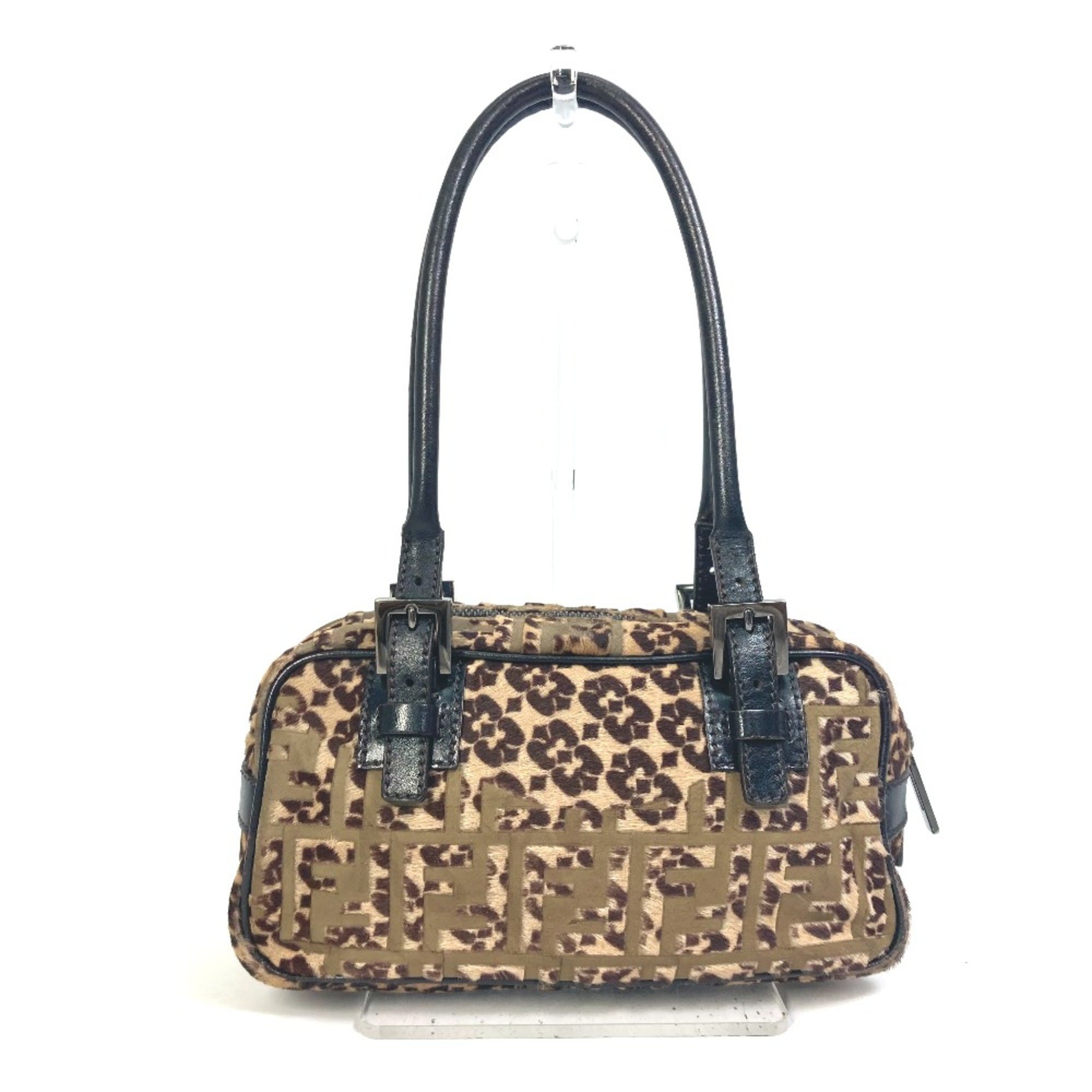 Fendi 8BN004 Leopard Bag Hand Bag Brown