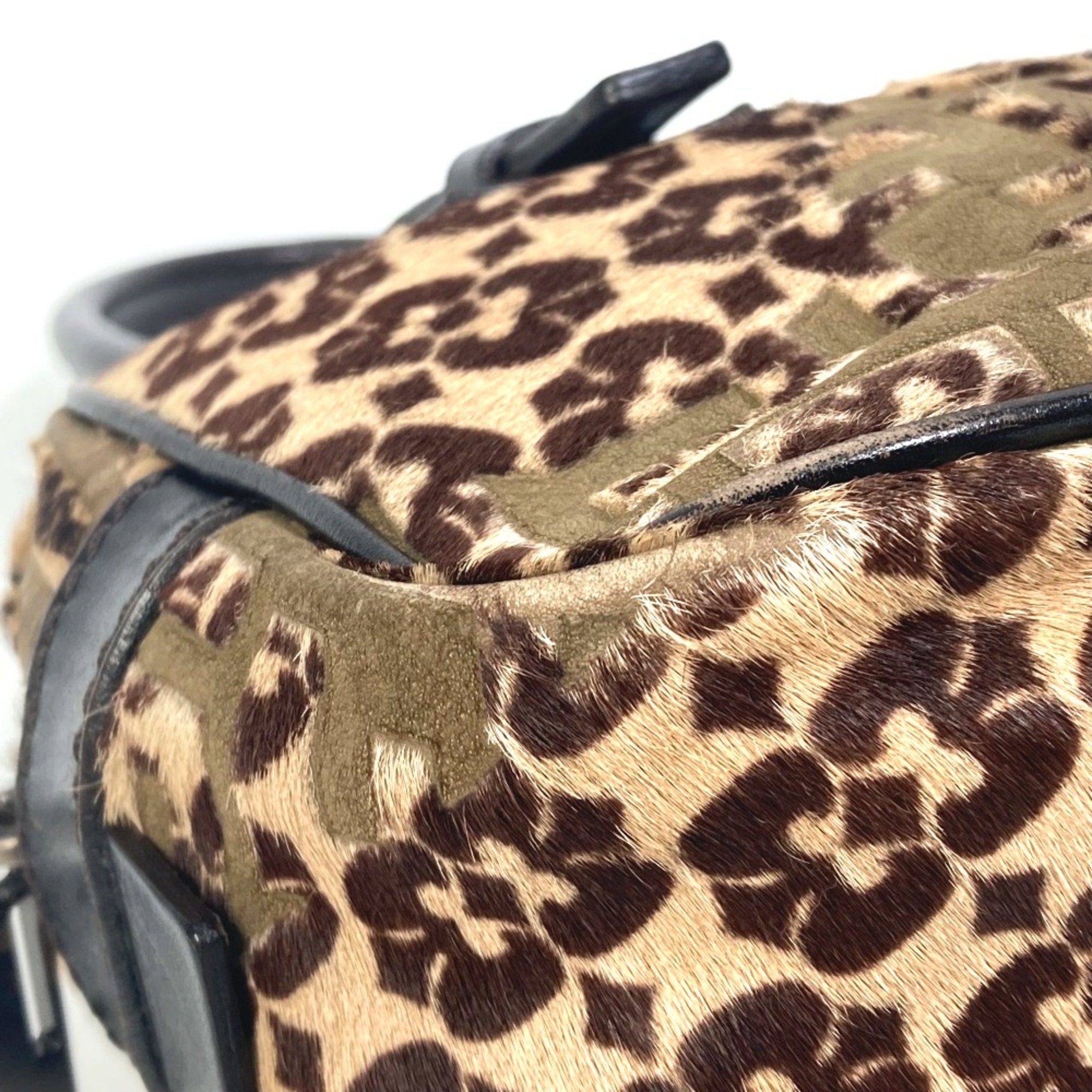 Fendi 8BN004 Leopard Bag Hand Bag Brown