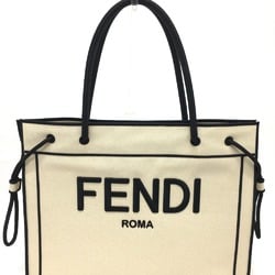 Fendi 8BH379 bag large Tote Bag Gresso Natural Beige & Black Beige x Black