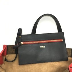 Fendi 8BH252 Shopping bag With bag pouch Tote Bag Brown x Black x Red