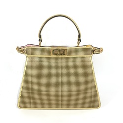 Fendi 8BN321 Versace VERSACE collaboration 2WAY Shoulder Bag Hand Bag Gold pink