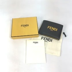 Fendi 7M0001 logo Wallet Folded wallet Black x Yellow