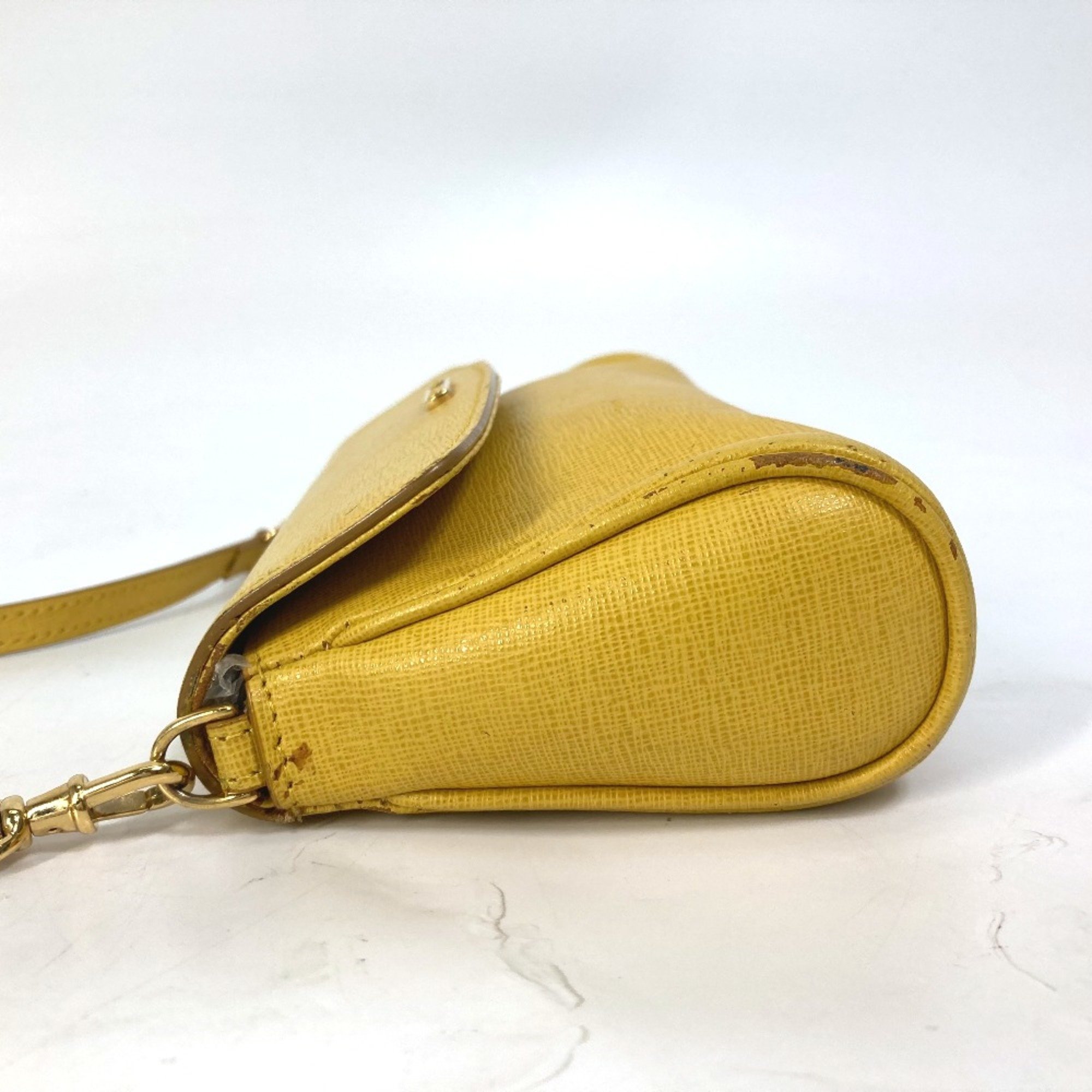 Fendi 8M0327 2WAY Clutch bag Pochette Crossbody Shoulder Bag yellow