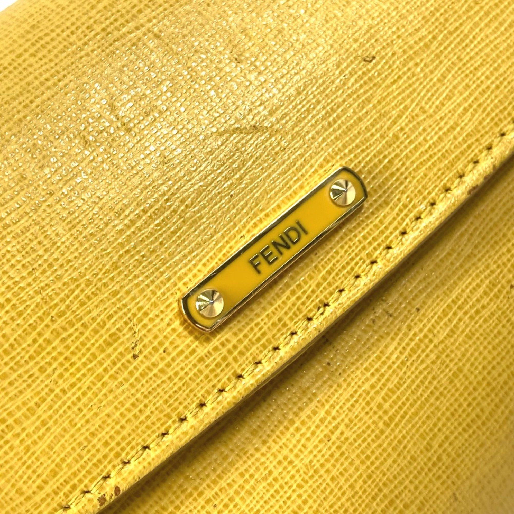 Fendi 8M0327 2WAY Clutch bag Pochette Crossbody Shoulder Bag yellow