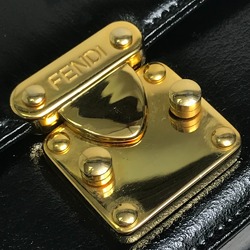 Fendi Vintage old 2WAY Shoulder Bag Hand Bag Black GoldHardware