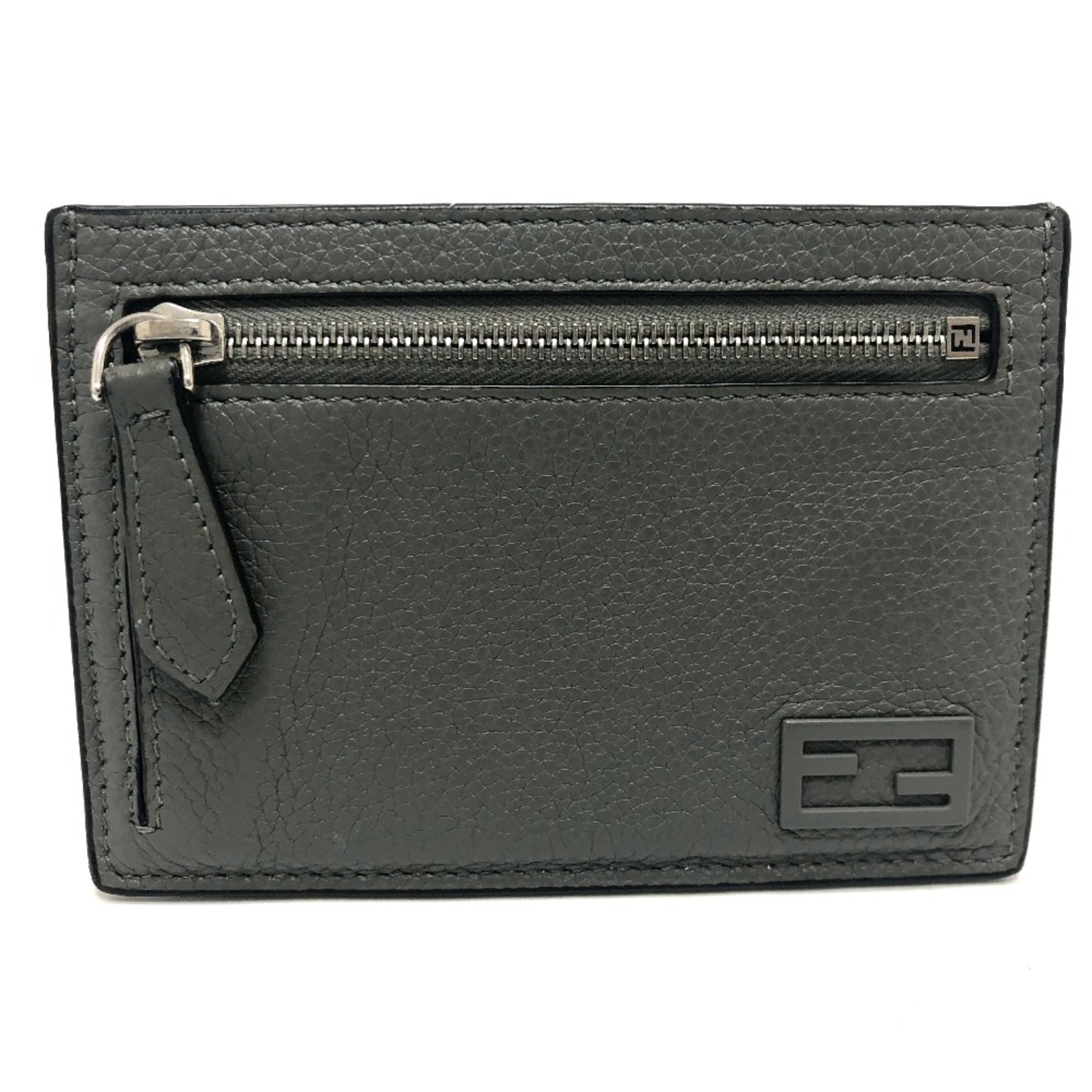 Fendi 7M0310 coin purse Card Case gray SilverHardware