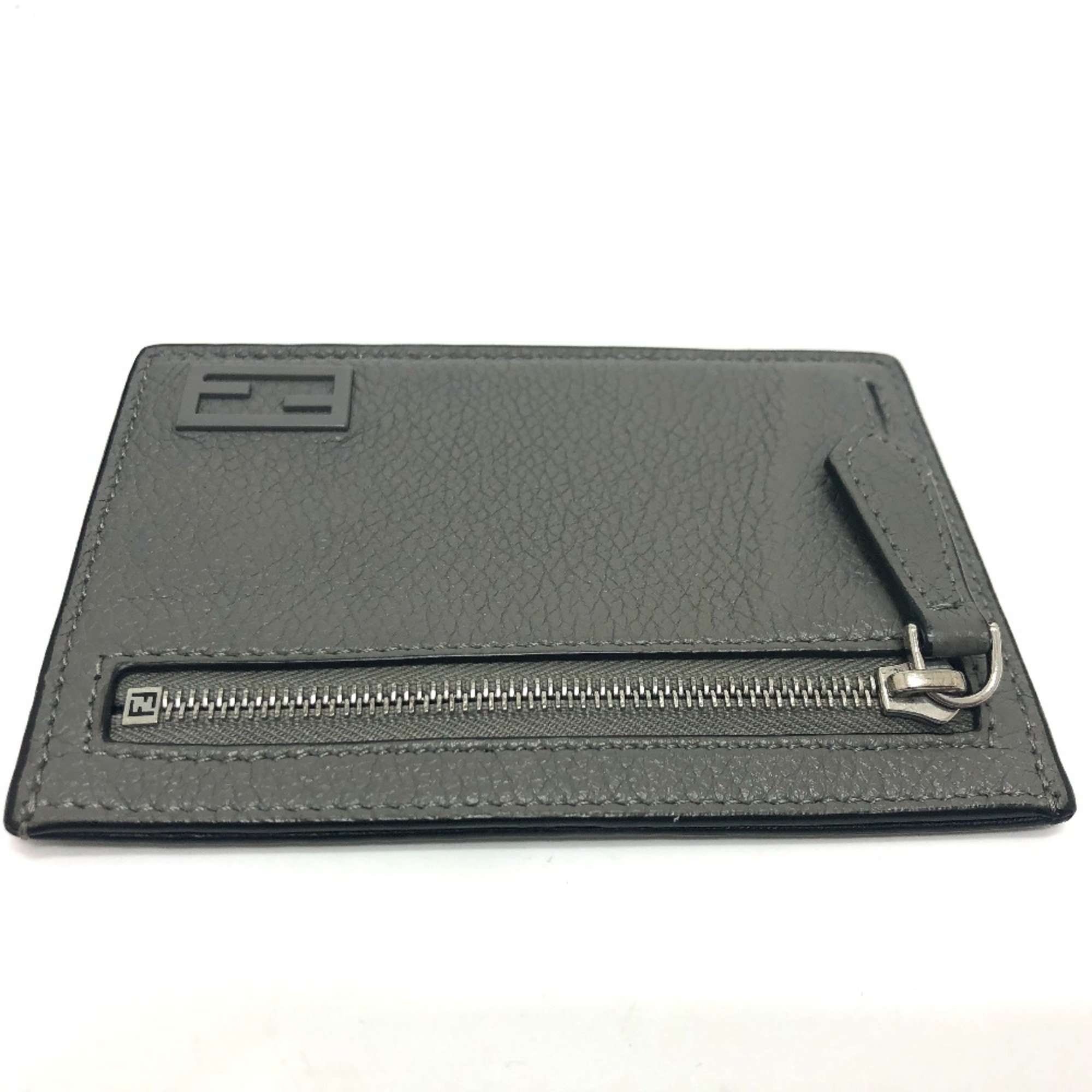 Fendi 7M0310 coin purse Card Case gray SilverHardware