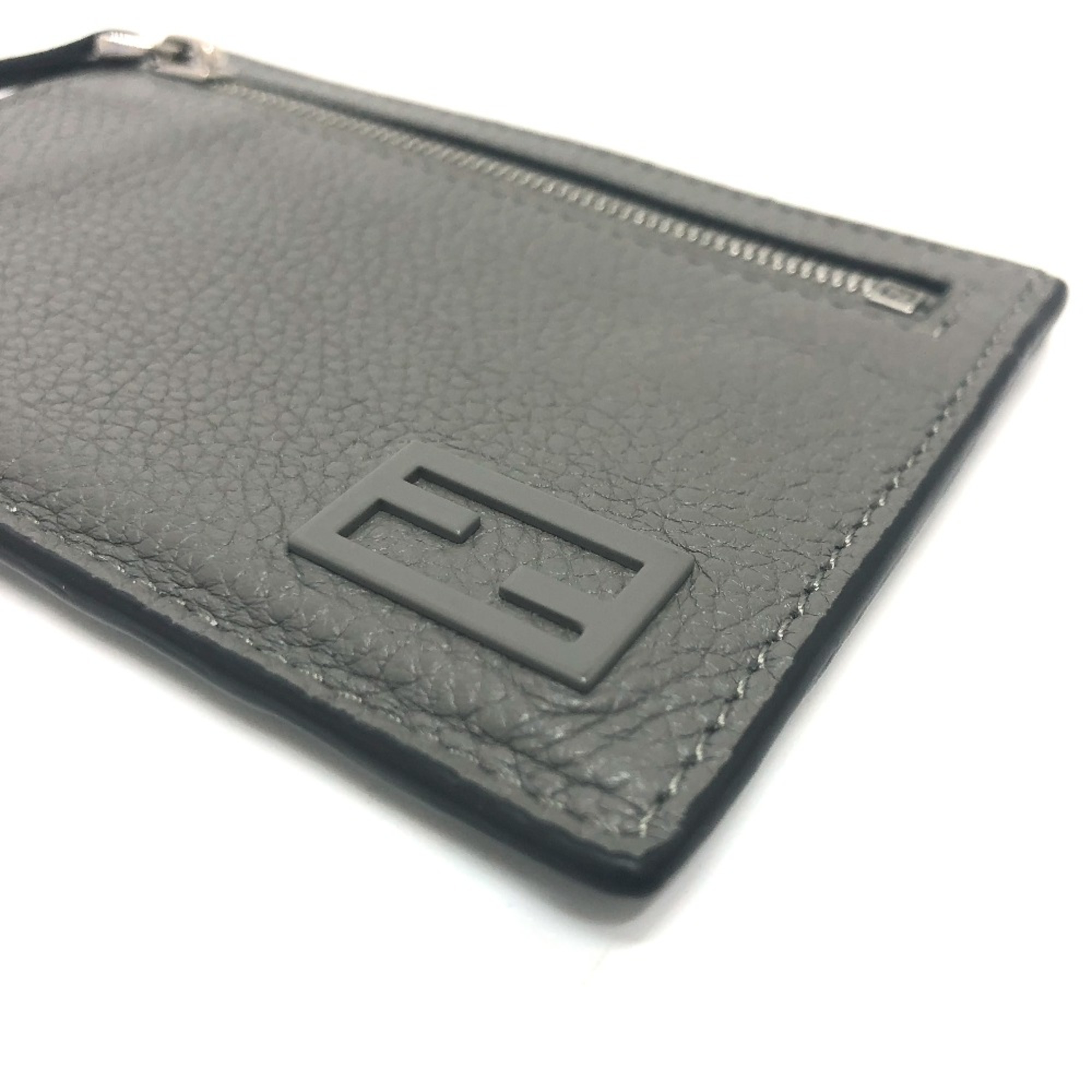 Fendi 7M0310 coin purse Card Case gray SilverHardware