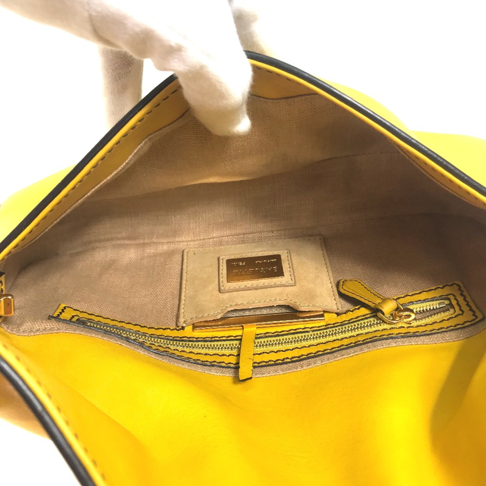 Fendi 8BR600 FF Bag Shoulder Bag 2WAY bag Hand Bag yellow