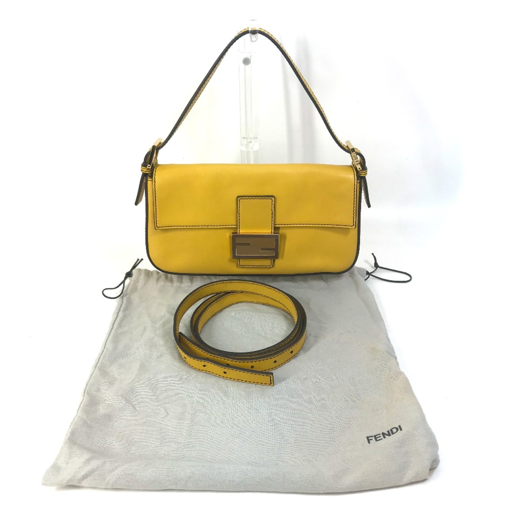 Fendi 8BR600 FF Bag Shoulder Bag 2WAY bag Hand Bag yellow