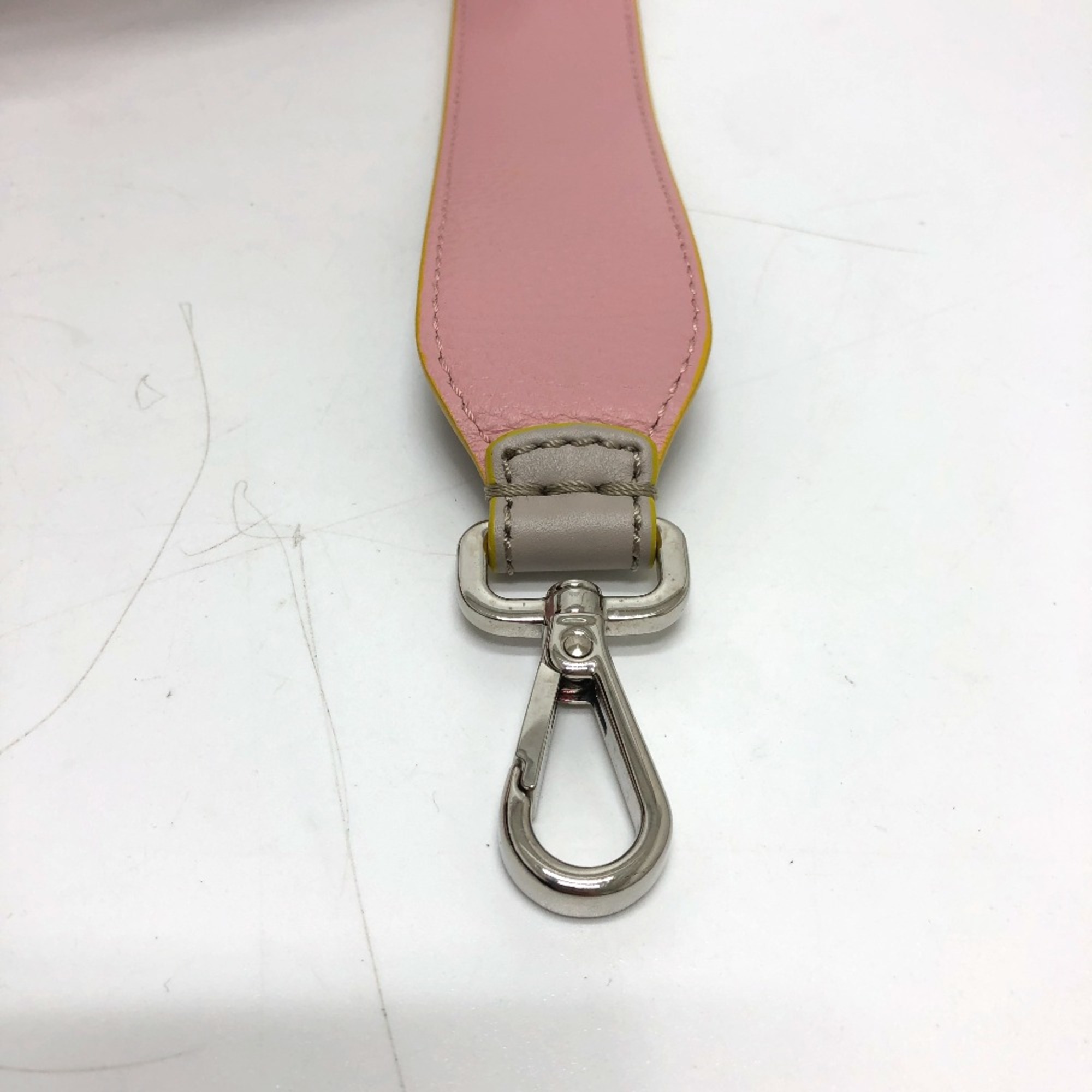 Fendi Strap only logo Shoulder strap Gray /pink SilverHardware