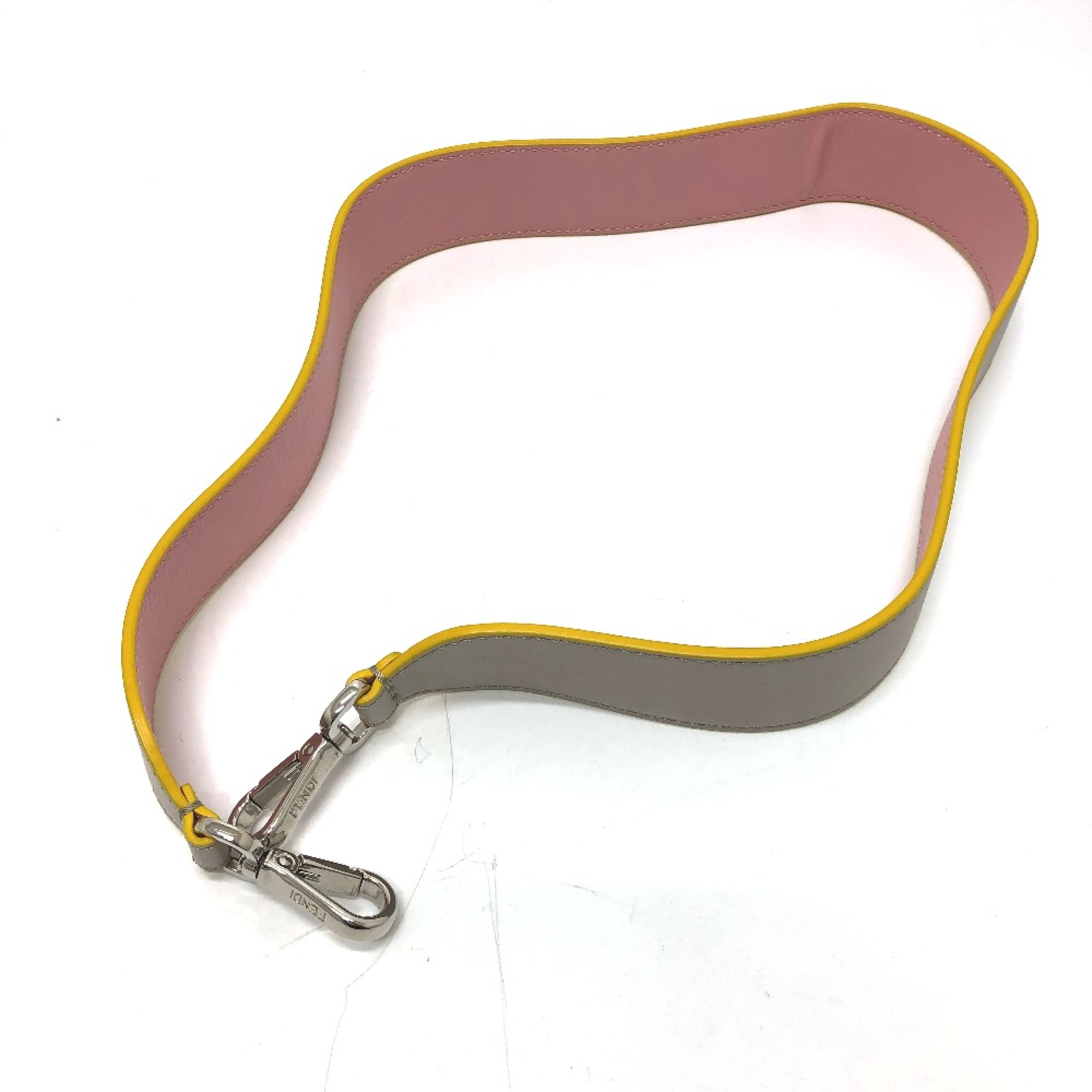 Fendi Strap only logo Shoulder strap Gray /pink SilverHardware