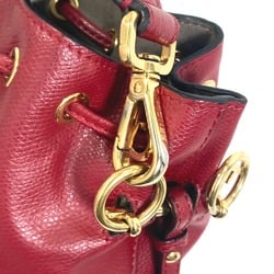 Fendi 8BS010 FFHardware Drawstring Bucket 2WAY Hand Bag Pochette Crossbody Shoulder Bag Red