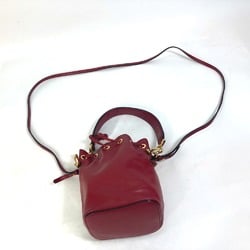 Fendi 8BS010 FFHardware Drawstring Bucket 2WAY Hand Bag Pochette Crossbody Shoulder Bag Red