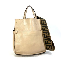 Fendi 8BT303 Zucca Hand Bag 2WAY bag Crossbody Shoulder Bag Beige