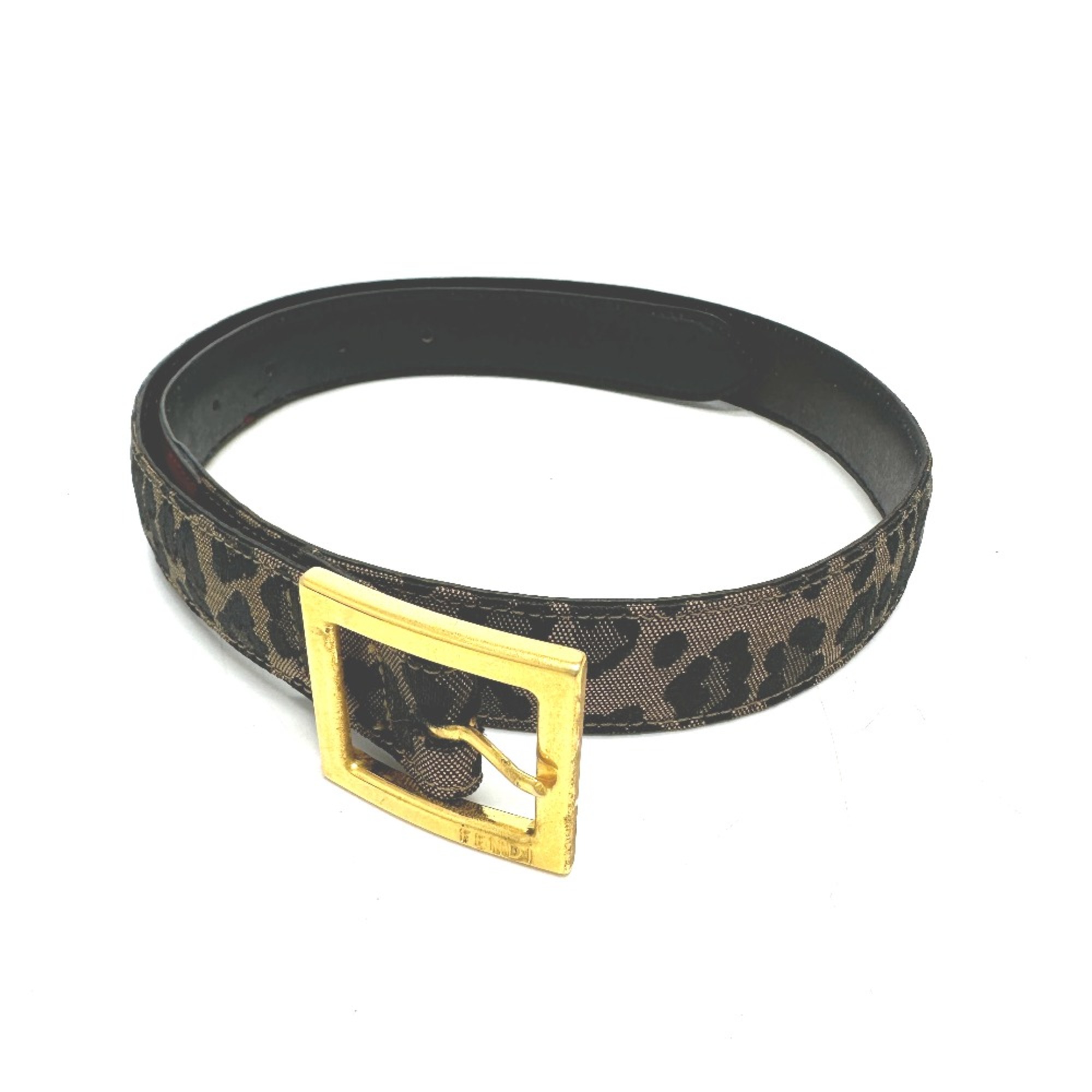 Fendi Leopard belt Brown/Red GoldHardware