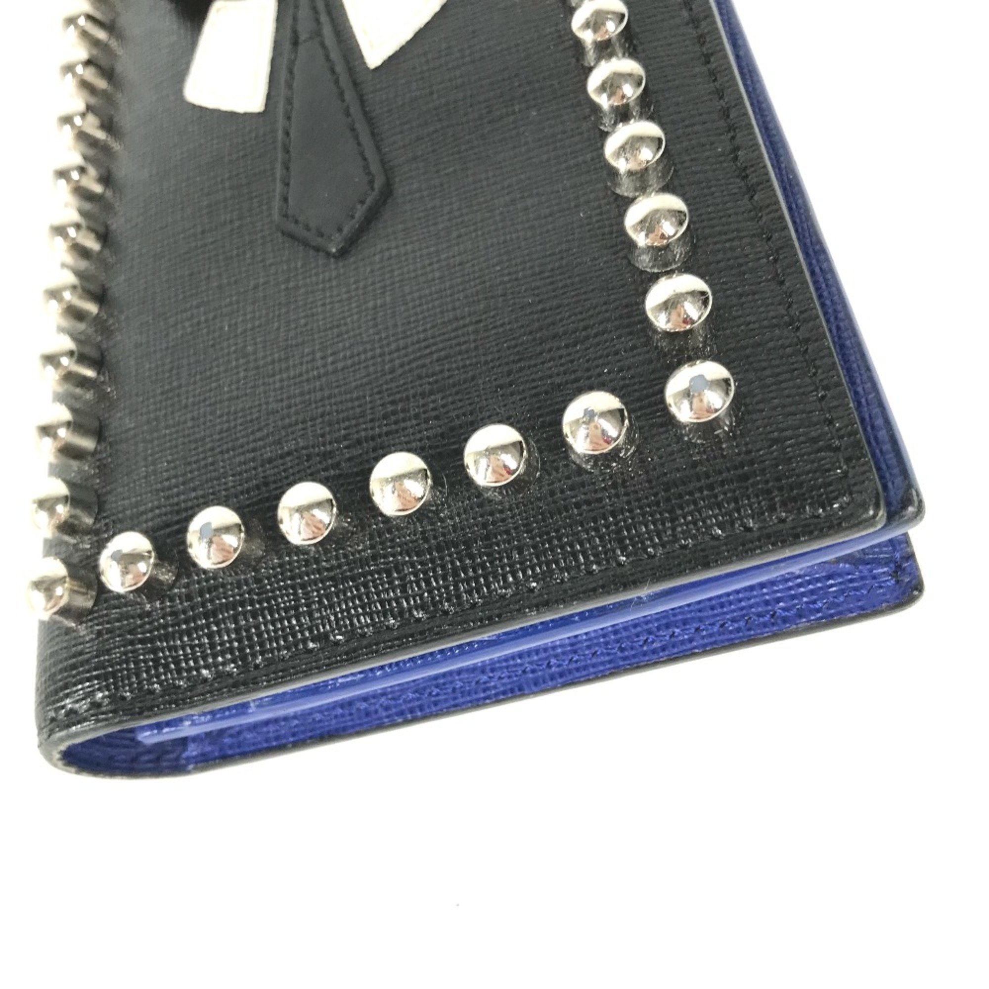 Fendi 7M0186 Long wallet Two fold Long Wallet Black blue