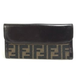 Fendi 2804-01339 Zucca Double Snap Long Wallet Brown