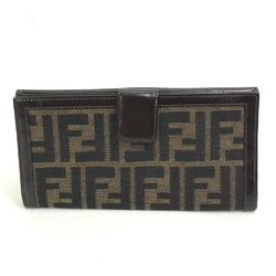 Fendi 2804-01339 Zucca Double Snap Long Wallet Brown