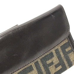 Fendi 2804-01339 Zucca Double Snap Long Wallet Brown