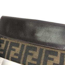 Fendi 2804-01339 Zucca Double Snap Long Wallet Brown