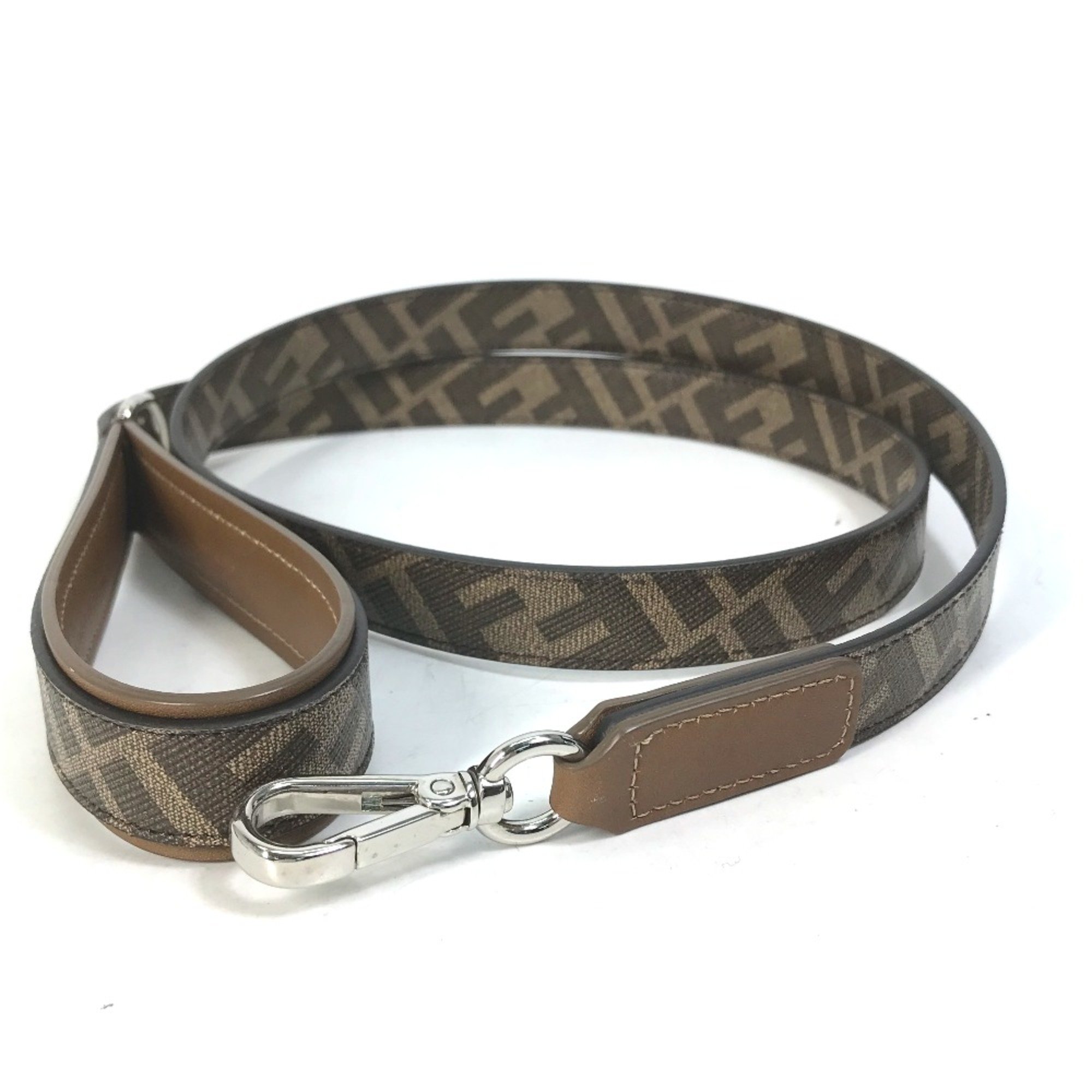 Fendi 8AC012 Zucca pet dog dog walk Lead Brown