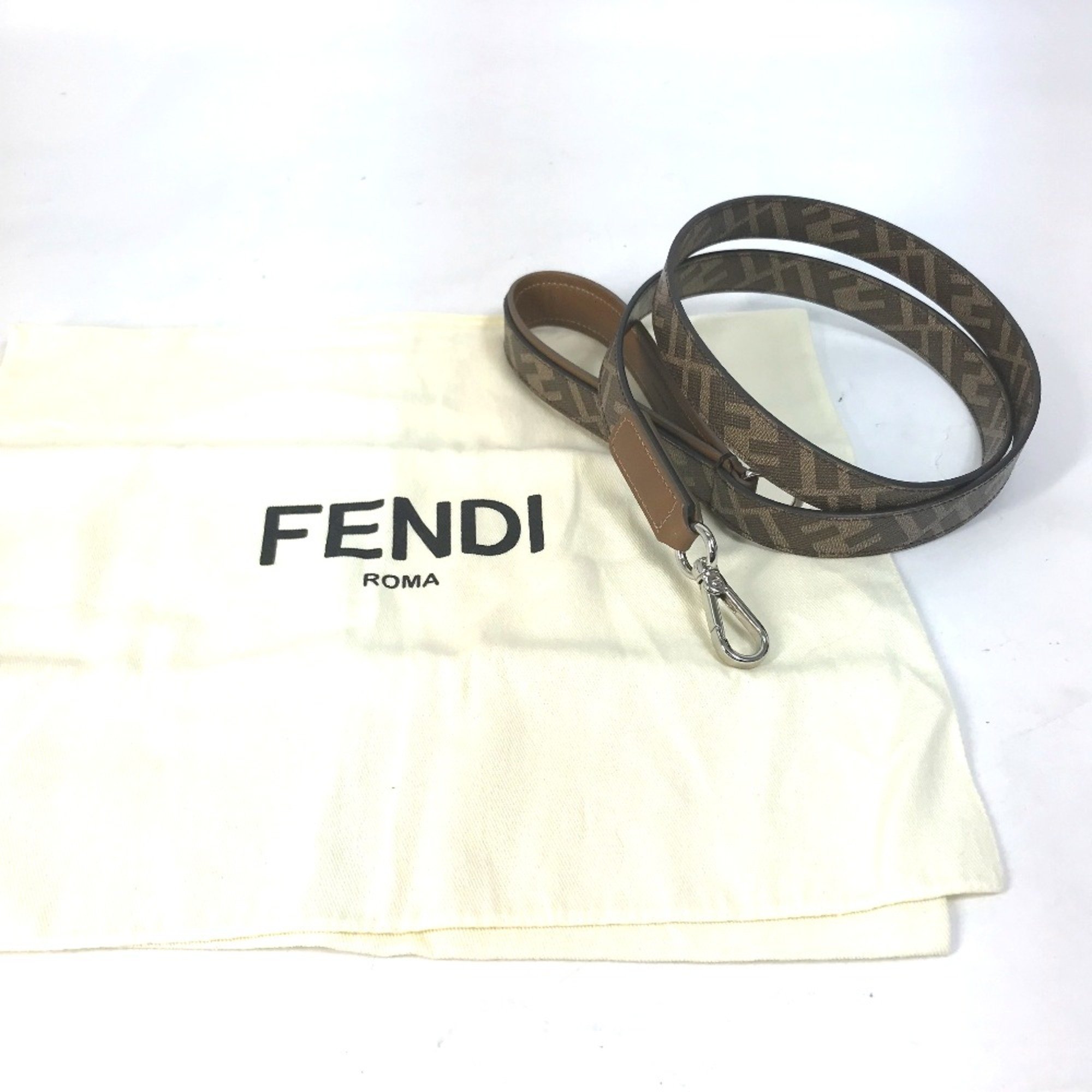 Fendi 8AC012 Zucca pet dog dog walk Lead Brown