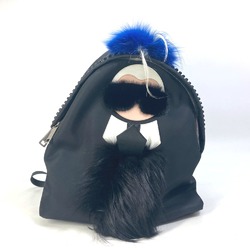 Fendi 7VZ016 backpack bag fur studs Backpack Black blue