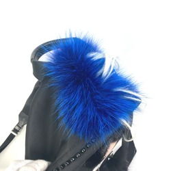 Fendi 7VZ016 backpack bag fur studs Backpack Black blue