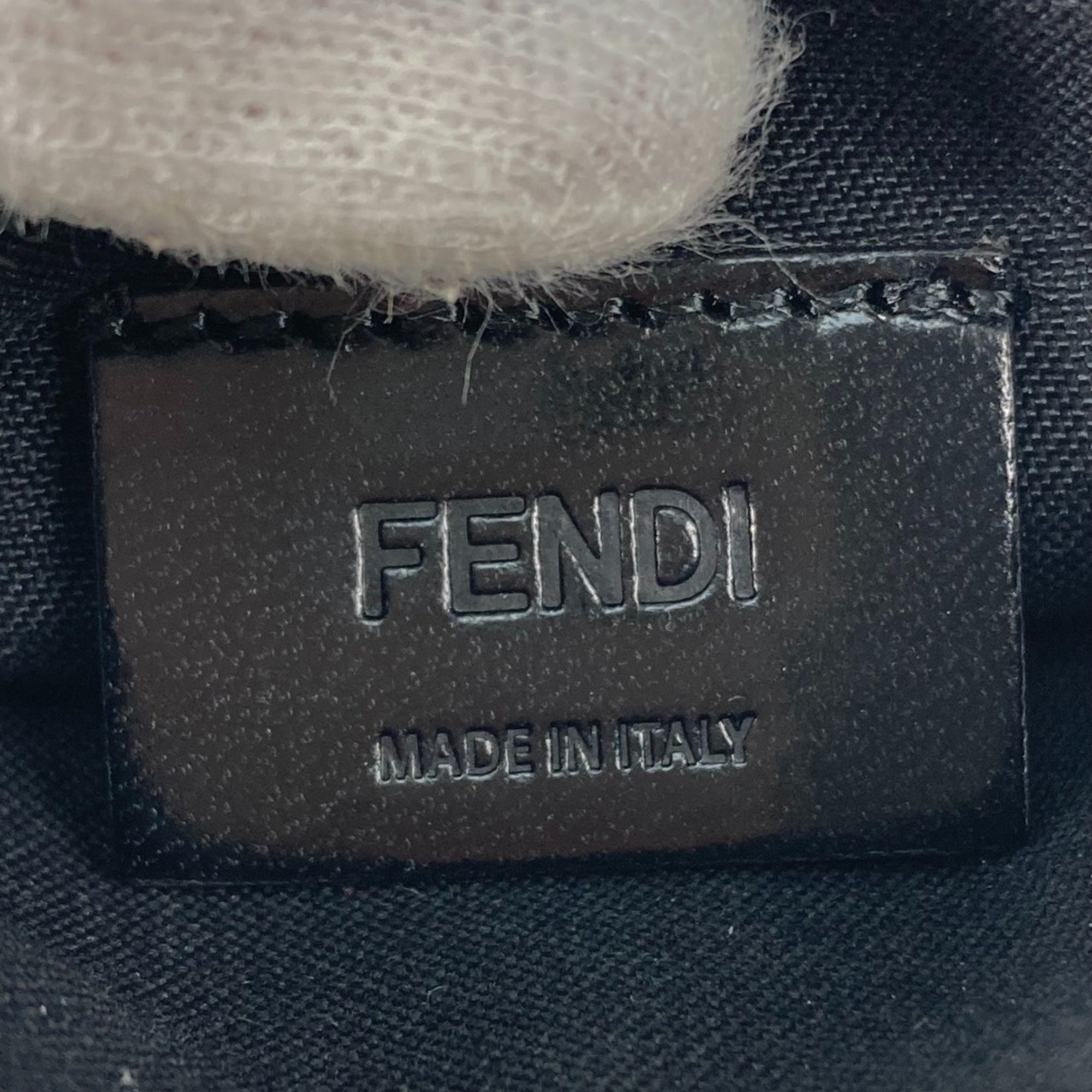 Fendi 7M0164 Logo Bicolor Pass case Card Case Gray Based White