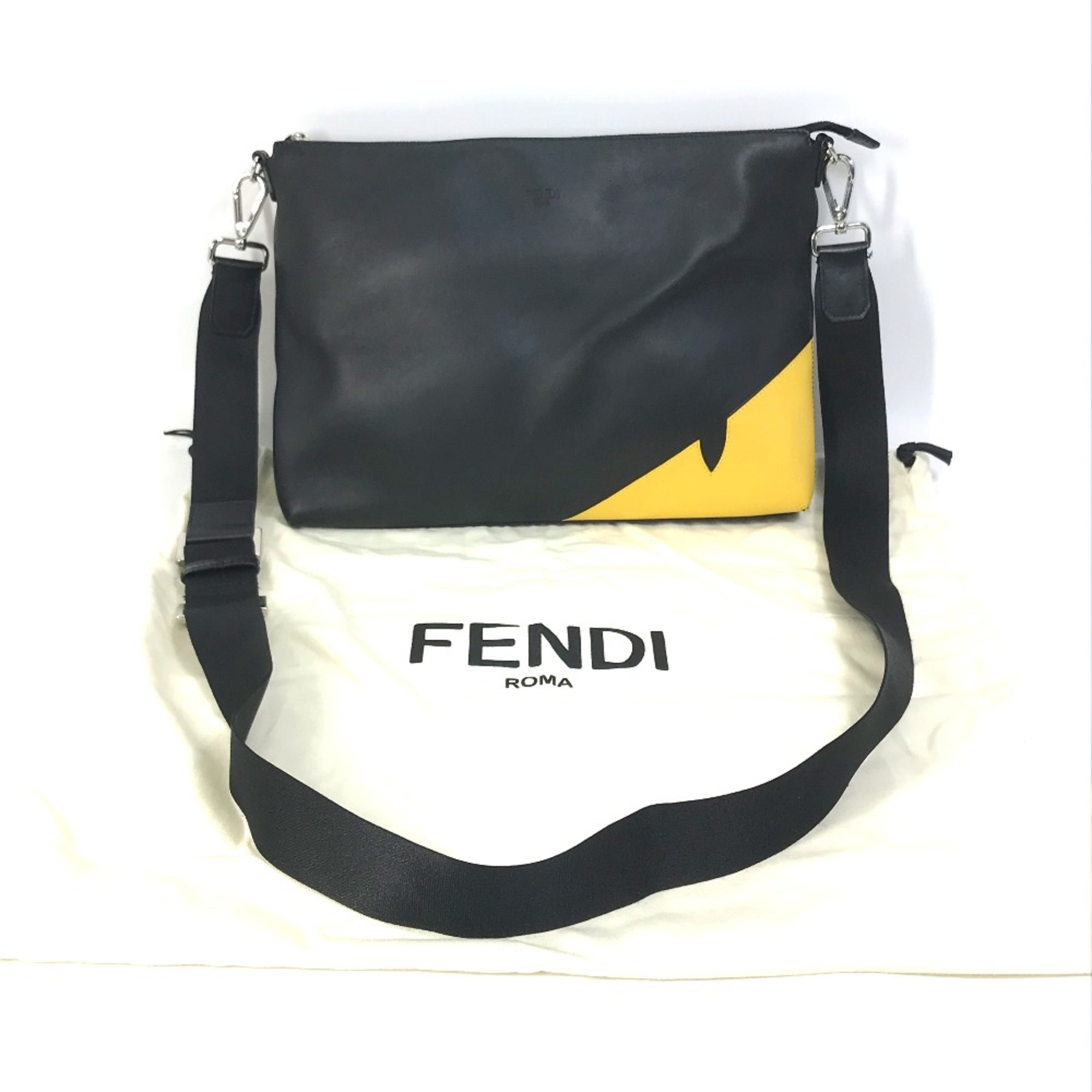 Fendi 7VA470 Crossbody Clutch bag 2WAY Messenger bag bag Shoulder Bag Black yellow