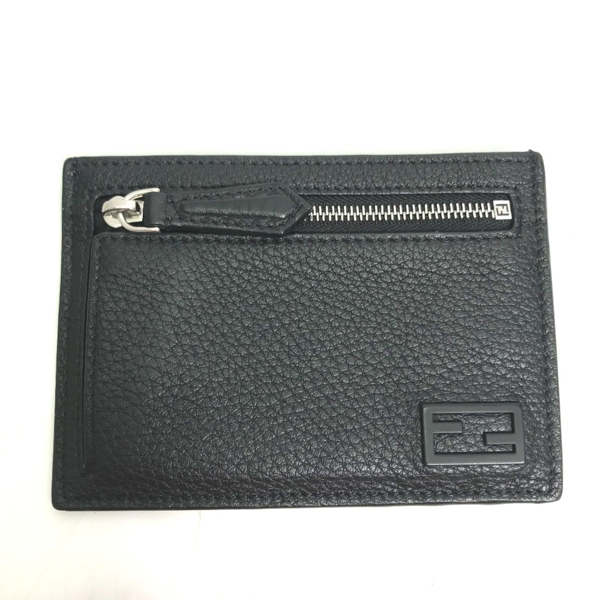 Fendi 7M0310 Fragment case Coin Compartment Wallet coin purse Black