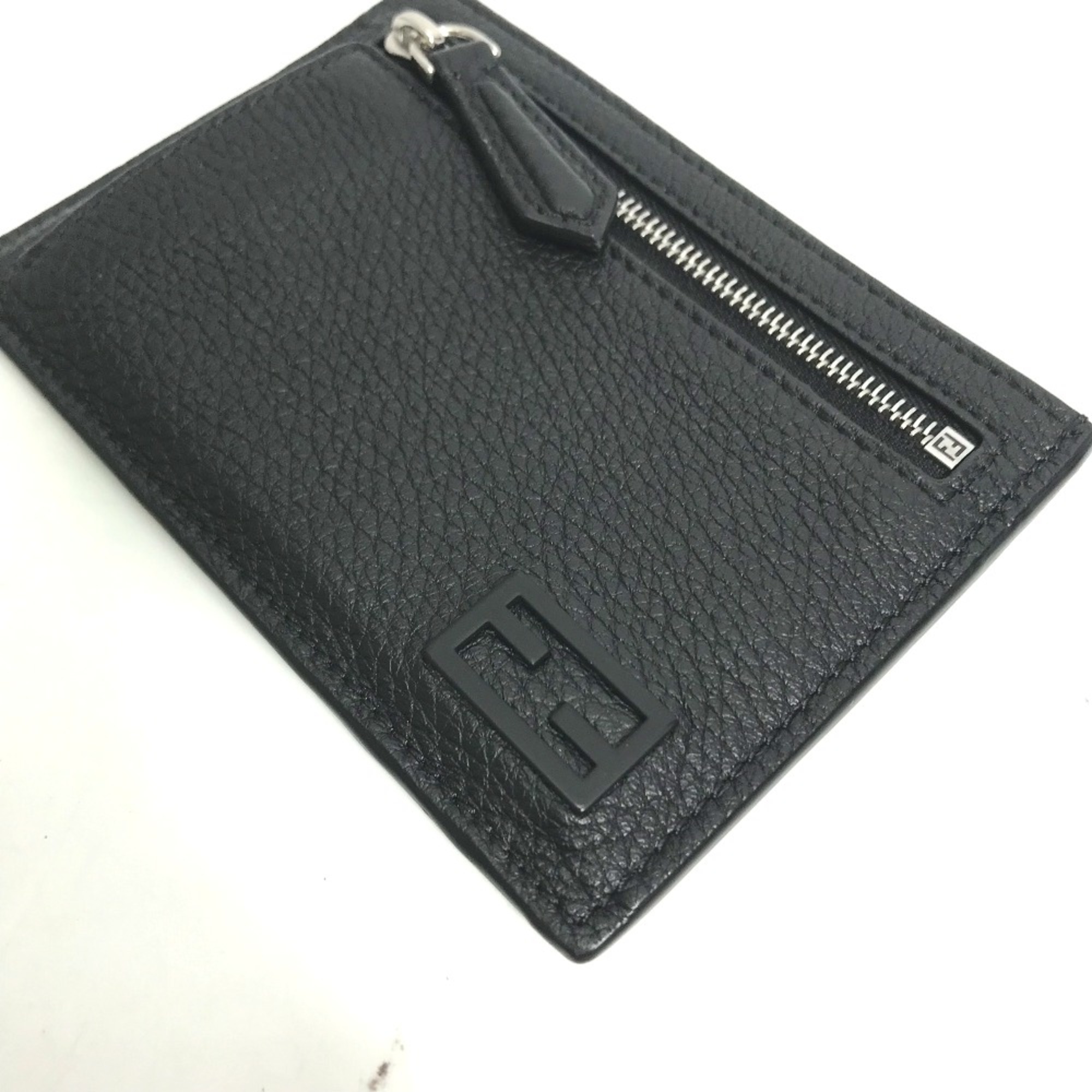 Fendi 7M0310 Fragment case Coin Compartment Wallet coin purse Black