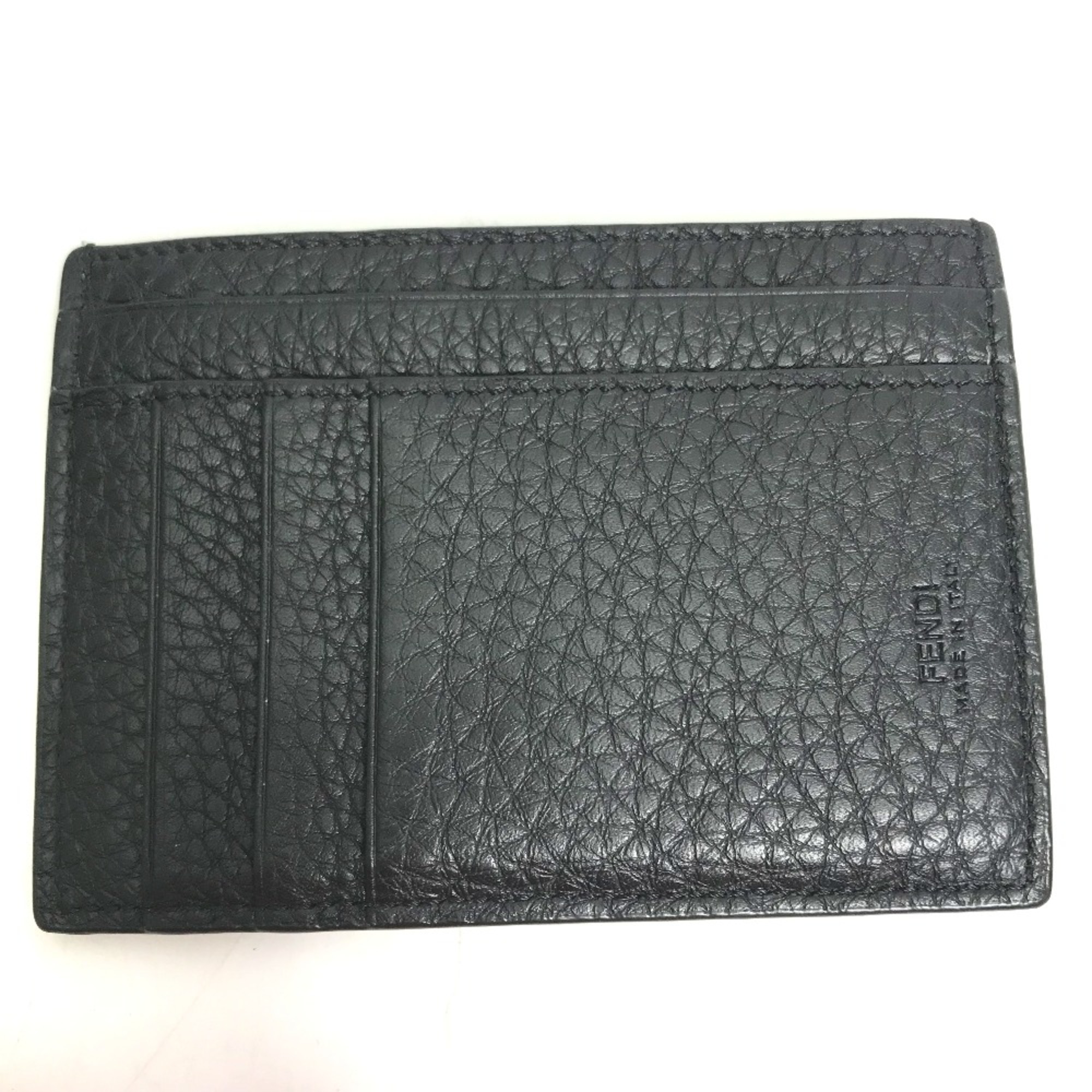 Fendi 7M0310 Fragment case Coin Compartment Wallet coin purse Black