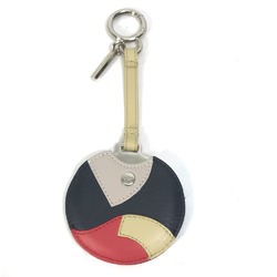 Fendi 7AR455 Key Holder Key Ring Small Accessories Bag Charm Black x Red x Beige