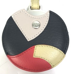 Fendi 7AR455 Key Holder Key Ring Small Accessories Bag Charm Black x Red x Beige