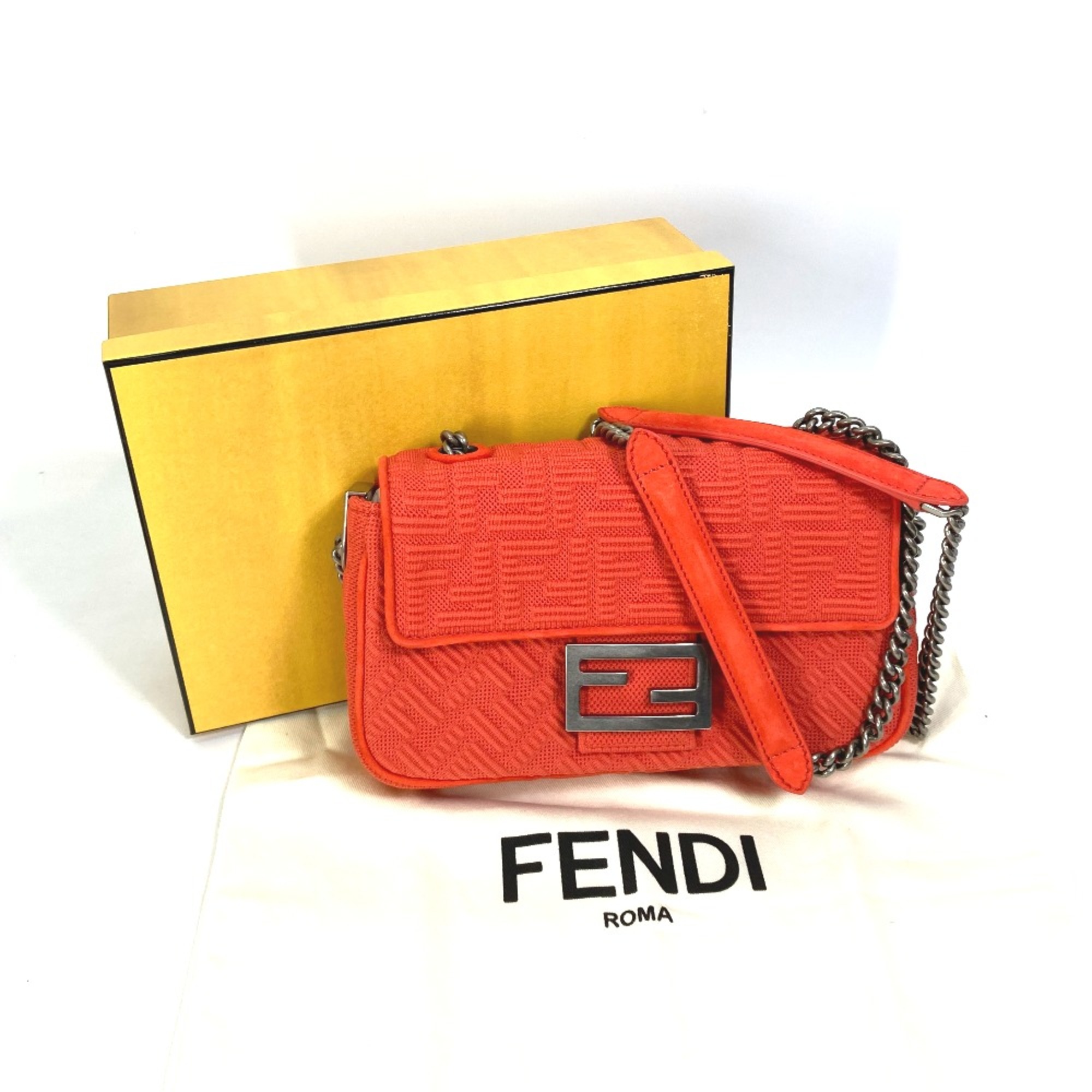 Fendi 8BR793 Double Chain bag Crossbody bag Shoulder Bag Red